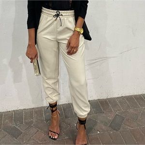 Cream Zara Stylish Joggers